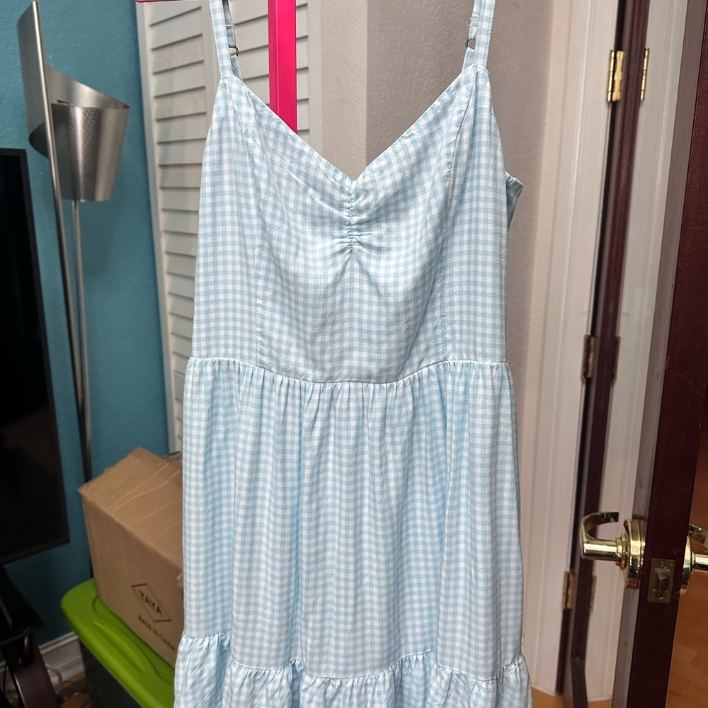 Hollister Light Blue Gingham Sundress